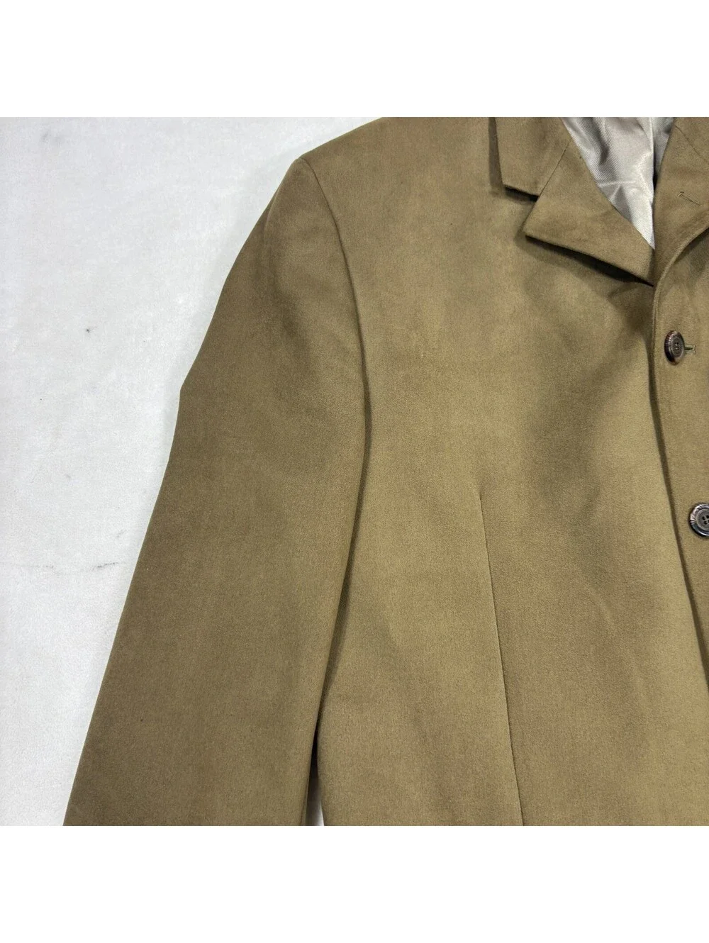 Gianfranco Ruffini Mens 43R Olive Faux Suede 4 Button Sport Coat Blazer